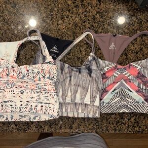Prana Multicolor Patterned sports bra lot of 3